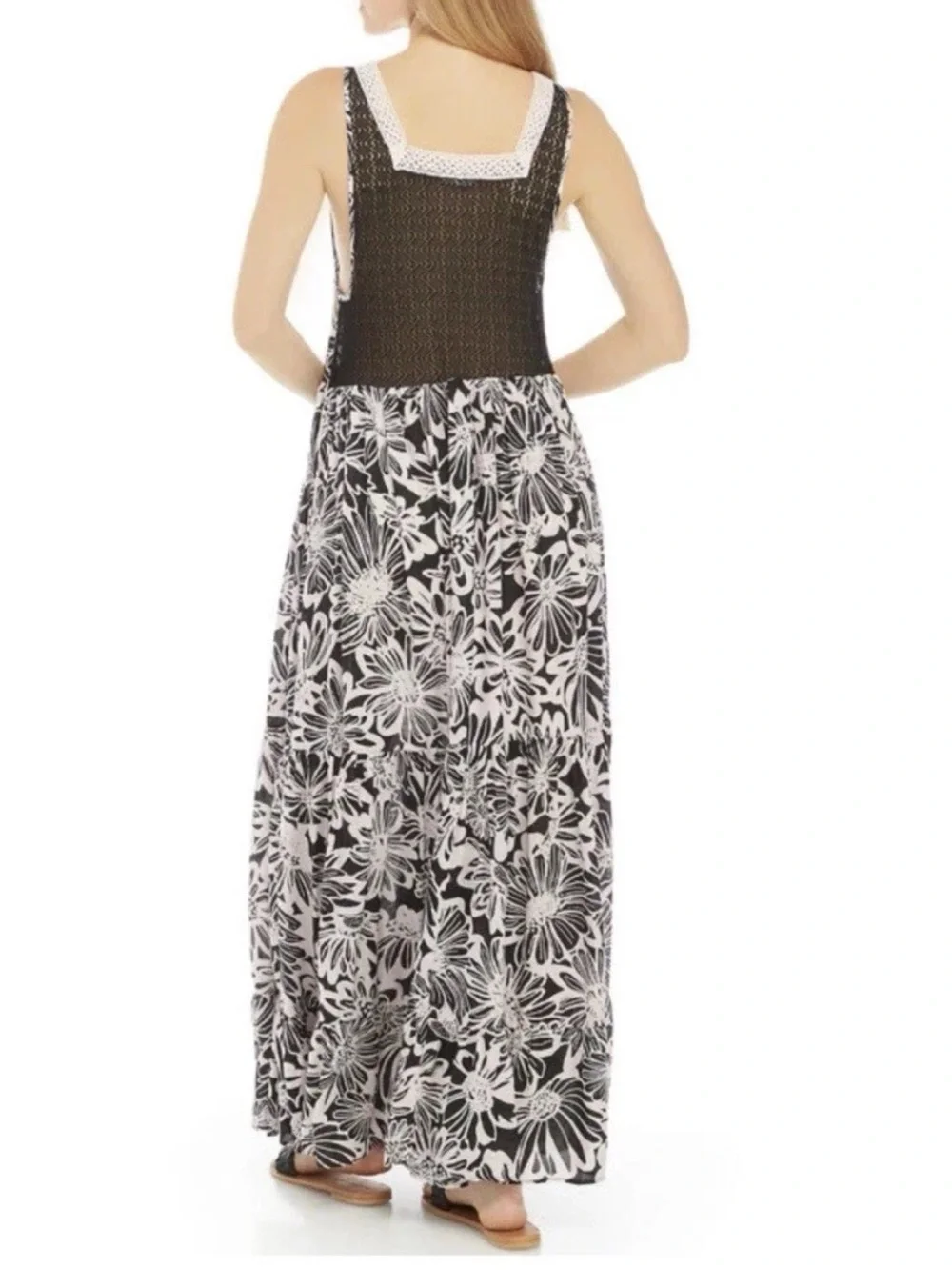 Free People Tiers For You Floral Maxi Dress NWOT Black Pink XS